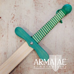 72 cm Holzschwert mit zweifarbig gewickeltem Griff und rundem Knauf auf https://armatae.shop 72 cm Holzschwert mit zweifarbig gewickeltem Griff und rundem Knauf auf https://armatae.shop