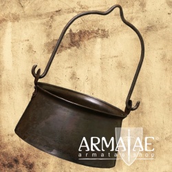 Mittelalterlicher Stahl Lagertopf, Kochtopf mit 5 lt Fassungsvermögen auf https://armatae.shop