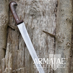 Langes, einfaches Saxmesser mit Lederscheide auf https://armatae.shop Langes, einfaches Saxmesser mit Lederscheide auf https://armatae.shop
