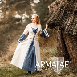 Mittelalterkleid Dorothea Natur/Blau Art. Nr.: 4796 natur / blau von Leonardo Carbone auf https://armatae.shop