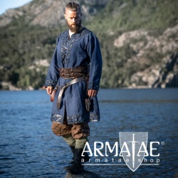 Armatae.shop Tunika Erik mit Leder Blau ALC-8149bl von Leonardo Carbone Armatae.shop Tunika Erik mit Leder Blau ALC-8149bl von Leonardo Carbone