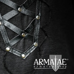 Armatae.shop Tunika Erik mit Leder Schwarz ALC-8149s von Leonardo Carbone Armatae.shop Tunika Erik mit Leder Schwarz ALC-8149s von Leonardo Carbone