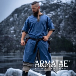Armatae.shop Tunika Richard gebordet Taubenblau ALC-8085hbl von Leonardo Carbone