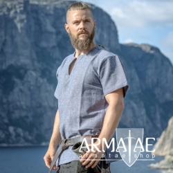 Wikinger Tunika kurzarm "Edmund" Blaugrau auf https://armatae.shop