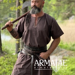 Wikinger Tunika kurzarm "Theobald" Dunkelbraun auf https://armatae.shop