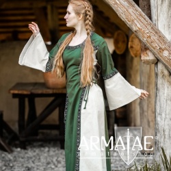 Mittelalter Baumwollkleid "Angie" Gruen/Natur auf https://armatae.shop Mittelalter Baumwollkleid "Angie" Gruen/Natur auf https://armatae.shop