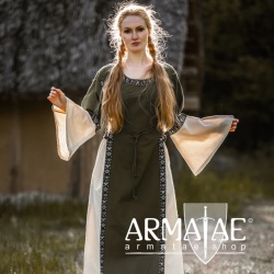 Mittelalter Baumwollkleid "Angie" Gruen/Natur auf https://armatae.shop Mittelalter Baumwollkleid "Angie" Gruen/Natur auf https://armatae.shop