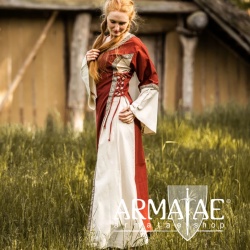 Mittelalter Baumwollkleid "Angie" Rot/Natur auf https://armatae.shop Mittelalter Baumwollkleid "Angie" Rot/Natur auf https://armatae.shop