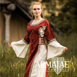 Mittelalter Baumwollkleid "Angie" Rot/Natur auf https://armatae.shop Mittelalter Baumwollkleid "Angie" Rot/Natur auf https://armatae.shop