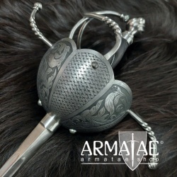 Alotrium Glockenrapier geätzt mit Terz & Quart auf https://armatae.shop Alotrium Glockenrapier geätzt mit Terz & Quart auf https://armatae.shop