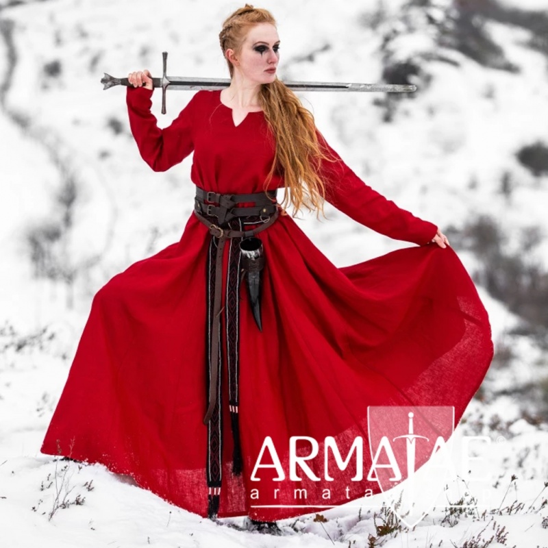 Wikinger Kleid 100 % Leinen "Anna" Rot auf https://armatae.shop Wikinger Kleid 100 % Leinen "Anna" Rot auf https://armatae.shop