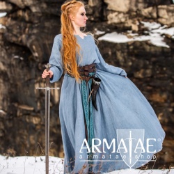 Wikinger Kleid 100 % Leinen "Anna" Taubenblau auf https://armatae.shop Wikinger Kleid 100 % Leinen "Anna" Taubenblau auf https://armatae.shop