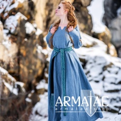 Wikinger Kleid 100 % Leinen "Anna" Taubenblau auf https://armatae.shop Wikinger Kleid 100 % Leinen "Anna" Taubenblau auf https://armatae.shop