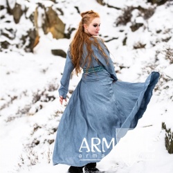 Wikinger Kleid 100 % Leinen "Anna" Taubenblau auf https://armatae.shop Wikinger Kleid 100 % Leinen "Anna" Taubenblau auf https://armatae.shop