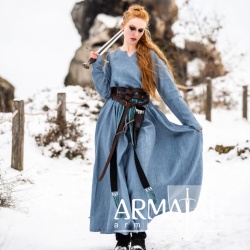 Wikinger Kleid 100 % Leinen "Anna" Taubenblau auf https://armatae.shop Wikinger Kleid 100 % Leinen "Anna" Taubenblau auf https://armatae.shop