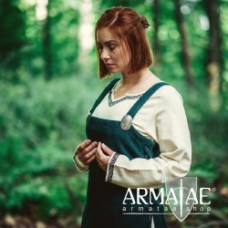 Wikinger Überkleid Aila aus Wolle in Farbe Grün von Leonardo Carbone