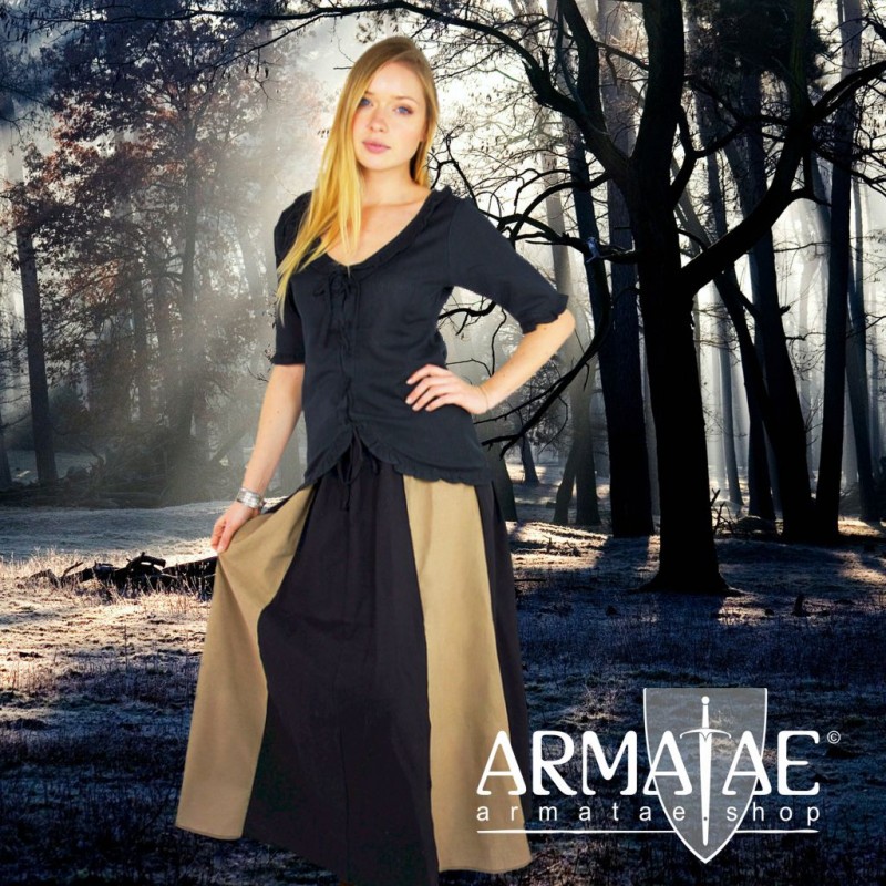 Leonardo Carbone Mittelalterrock Dana Schwarz/Hellbraun 4000sb auf Armatae.shop Leonardo Carbone Mittelalterrock Dana Schwarz/Hellbraun 4000sb auf Armatae.shop