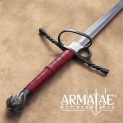 Meisterschmiedeschwert antik inkl. blauer Scheide, roten Halter und roten Gürtel auf https://armatae.shop Meisterschmiedeschwert antik inkl. blauer Scheide, roten Halter und roten Gürtel auf https://armatae.shop