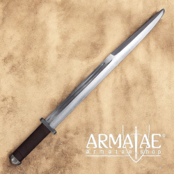 Schaukampf Sax aus deutschem 54SiCr6 Federstahl mit Rindsleder-Scheide auf https://armatae.shop