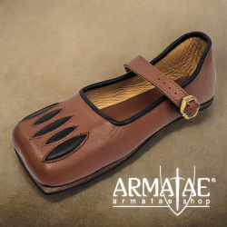 Kuhmaulschuhe / Renaissance Schuhe braun-schwarz "Caspar" auf https://armatae.shop Kuhmaulschuhe / Renaissance Schuhe braun-schwarz "Caspar" auf https://armatae.shop