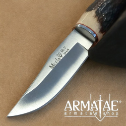 Muela Jagdmesser mit Hirschhorngriff und Lederscheide mit Halsband auf https://armatae.shop Muela Jagdmesser mit Hirschhorngriff und Lederscheide mit Halsband auf https://armatae.shop