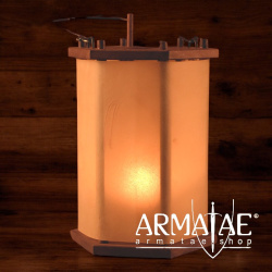 Laterne aus Holz mit Pergament / Rohhaut -Bespannung und Kerzenlift sowie Tragebügel auf https://armatae.shop Laterne aus Holz mit Pergament / Rohhaut -Bespannung und Kerzenlift sowie Tragebügel auf https://armatae.shop
