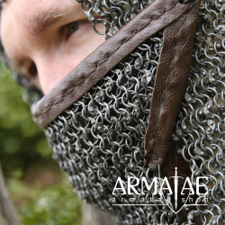 Kettenhaube mit dreieckigem Mundschutz, ID 8mm, unbehandelt auf https://armatae.shop Kettenhaube mit dreieckigem Mundschutz, ID 8mm, unbehandelt auf https://armatae.shop
