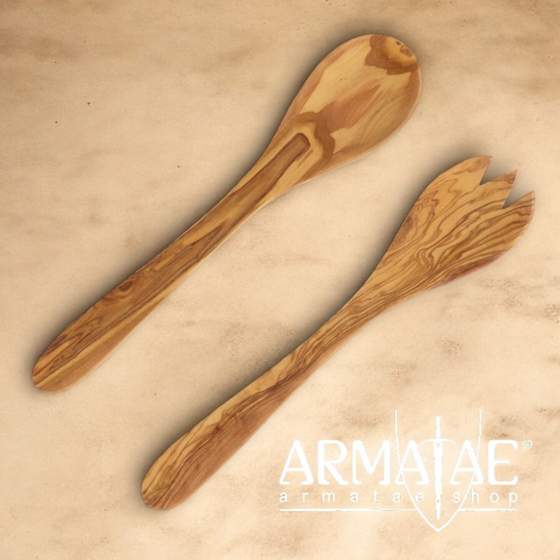 Zweiteiliges Salatbesteck Olivenholz 29 cm auf https://armatae.shop Zweiteiliges Salatbesteck Olivenholz 29 cm auf https://armatae.shop