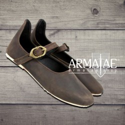 Leonardo Carbone Mittelalter Damenschuhe Cecilie in Braun auf https://armatae.shop