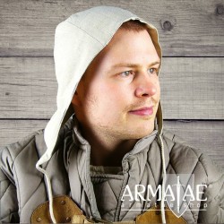 Leonardo Carbone Mittelalter Haube Gerard in Leinenoptik Natur CP-43n auf https://armatae.shop