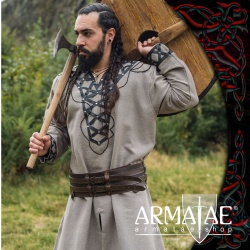 Armatae.shop Tunika Erik mit Leder Sand ALC-8149sa 1 von Leonardo Carbone