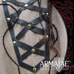 Armatae.shop Tunika Erik mit Leder Sand ALC-8149sa 3 von Leonardo Carbone Armatae.shop Tunika Erik mit Leder Sand ALC-8149sa 3 von Leonardo Carbone