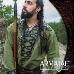 Armatae.shop Tunika Erik mit Leder Grün ALC-8149g 2 von Leonardo Carbone Armatae.shop Tunika Erik mit Leder Grün ALC-8149g 2 von Leonardo Carbone