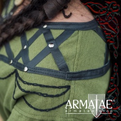Armatae.shop Tunika Erik mit Leder Grün ALC-8149g 4 von Leonardo Carbone Armatae.shop Tunika Erik mit Leder Grün ALC-8149g 4 von Leonardo Carbone
