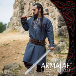 Armatae.shop Tunika Freki bestickt Blaugrau ALC-8149gr 1 von Leonardo Carbone