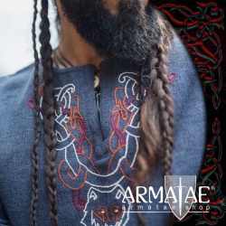Armatae.shop Tunika Freki bestickt Blaugrau ALC-8149gr 5 von Leonardo Carbone Armatae.shop Tunika Freki bestickt Blaugrau ALC-8149gr 5 von Leonardo Carbone
