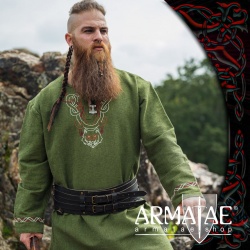 Armatae.shop Tunika Freki bestickt Olivgrün ALC-8149g 1 von Leonardo Carbone