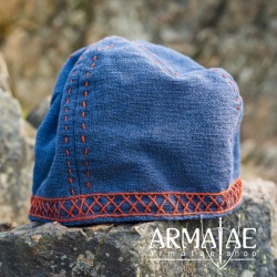 Wikinger Kappe Mütze mit Stickerei Anders Blau 7126blgr auf https://armatae.shop