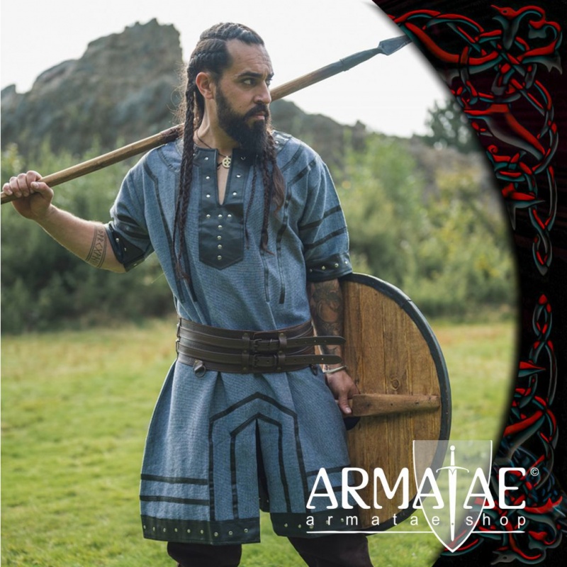 Armatae.shop Tunika Rollo mit Leder Blaugrau 8257blgr 1 von Leonardo Carbone Armatae.shop Tunika Rollo mit Leder Blaugrau 8257blgr 1 von Leonardo Carbone
