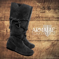 Veloursleder Stiefel schwarz